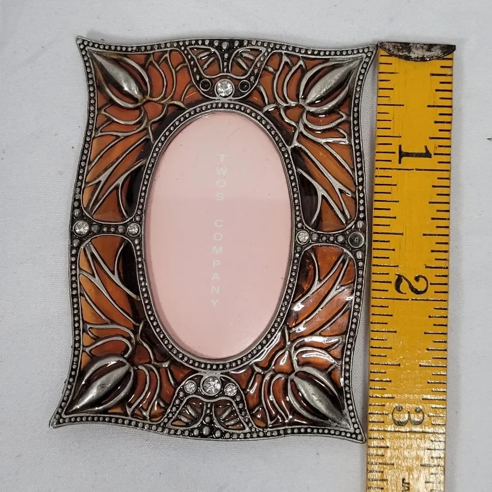Two's Company Silver and Gold Ornate Metal Stainglass Photo Frame